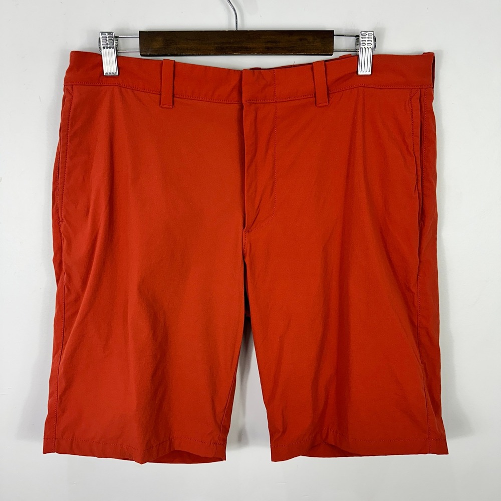 J Crew Stretch Shorts 34 Red Preppy Coastal Casual Travel Minimalist Menswear